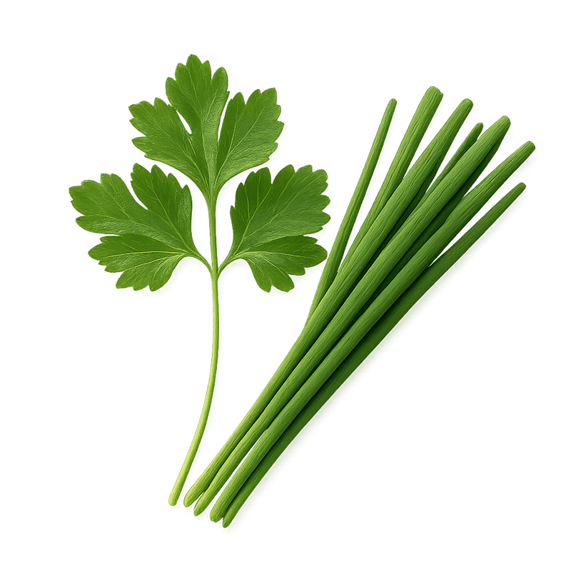 parsley, spring onion greens or chives for garnish