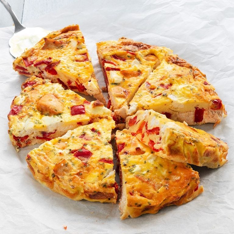 Frittata Met Kip, Paprika En Geitenkaas