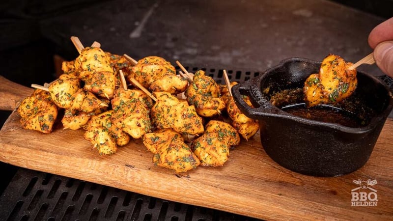 Kip Kebab Spiesjes Met Citroen-botersaus